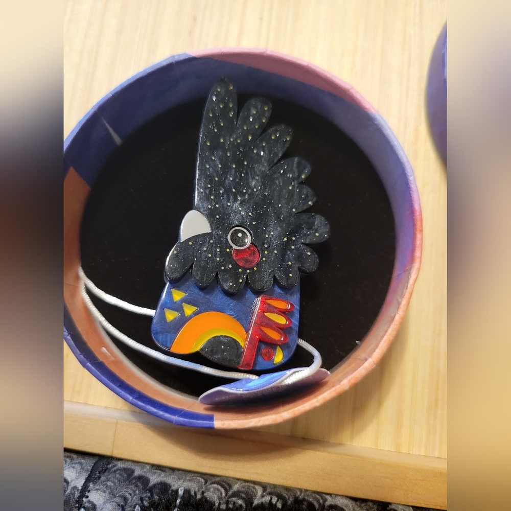 Erstwilder Pete Cromer The Rare Red-Tailed Cockatoo Brooch